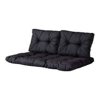 BASIC Florance Palettenkissen Set mit Florance Rückenkissen - Black